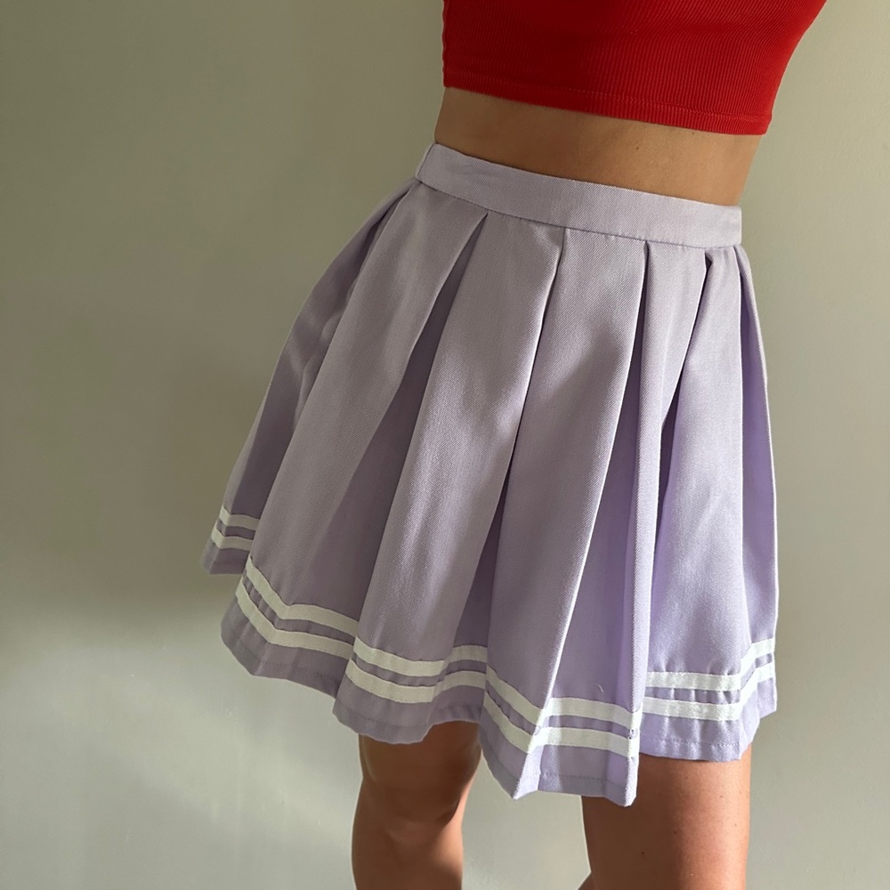 Hot Topic Lilac cheer skirt, pleated mini skirt, lavender tennis skirt small